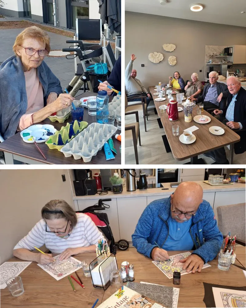 SCHÖNES LEBEN Tagespflege Erftstadt Abwechslung, Kaffeetrinken, Malen, Kreativ sein