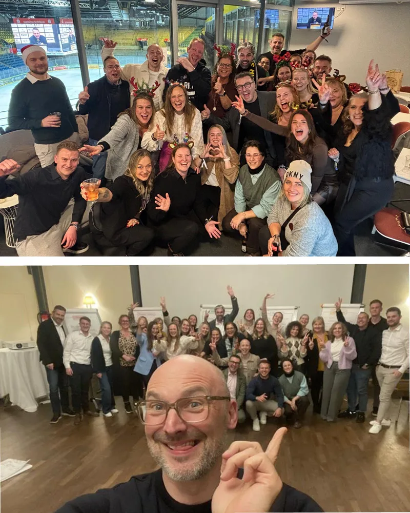 Gruppenfotos zentrales SLG Team Krefelder Pinguine VIP und Workshop