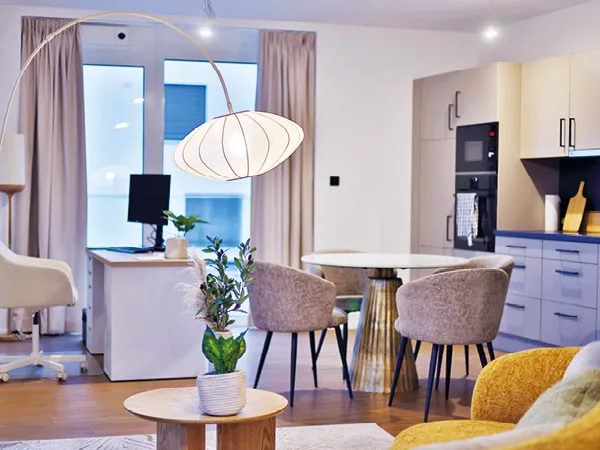 Wohnungsbeispielwohnung luxuriös eingerichtet SCHÖNES LEBEN Neu-Ulm