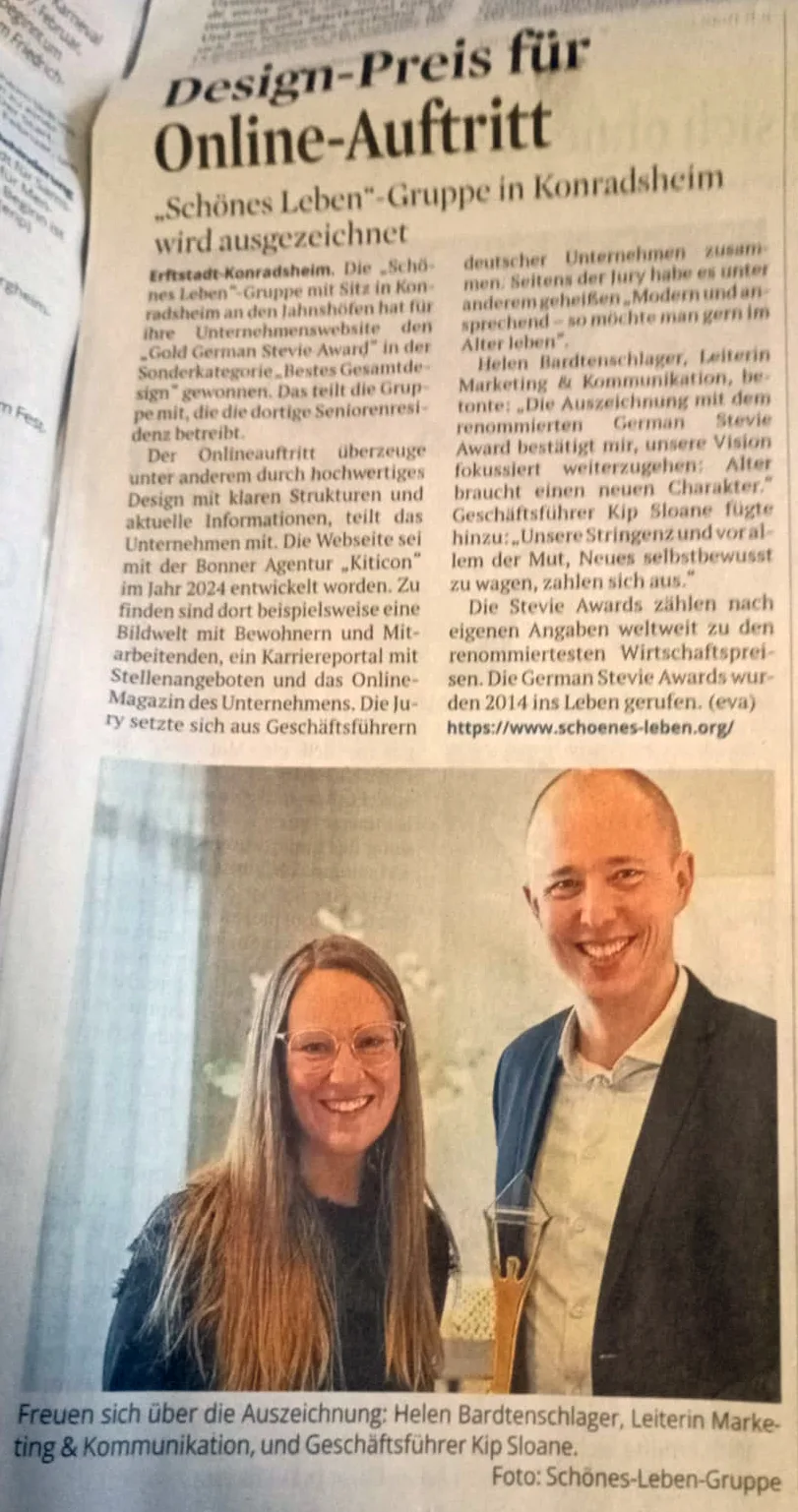 Auszeichnung für www.schoenes-leben.org