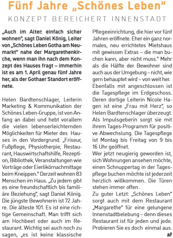 5 Jahre Exklusives Service-Wohnen in Gotha